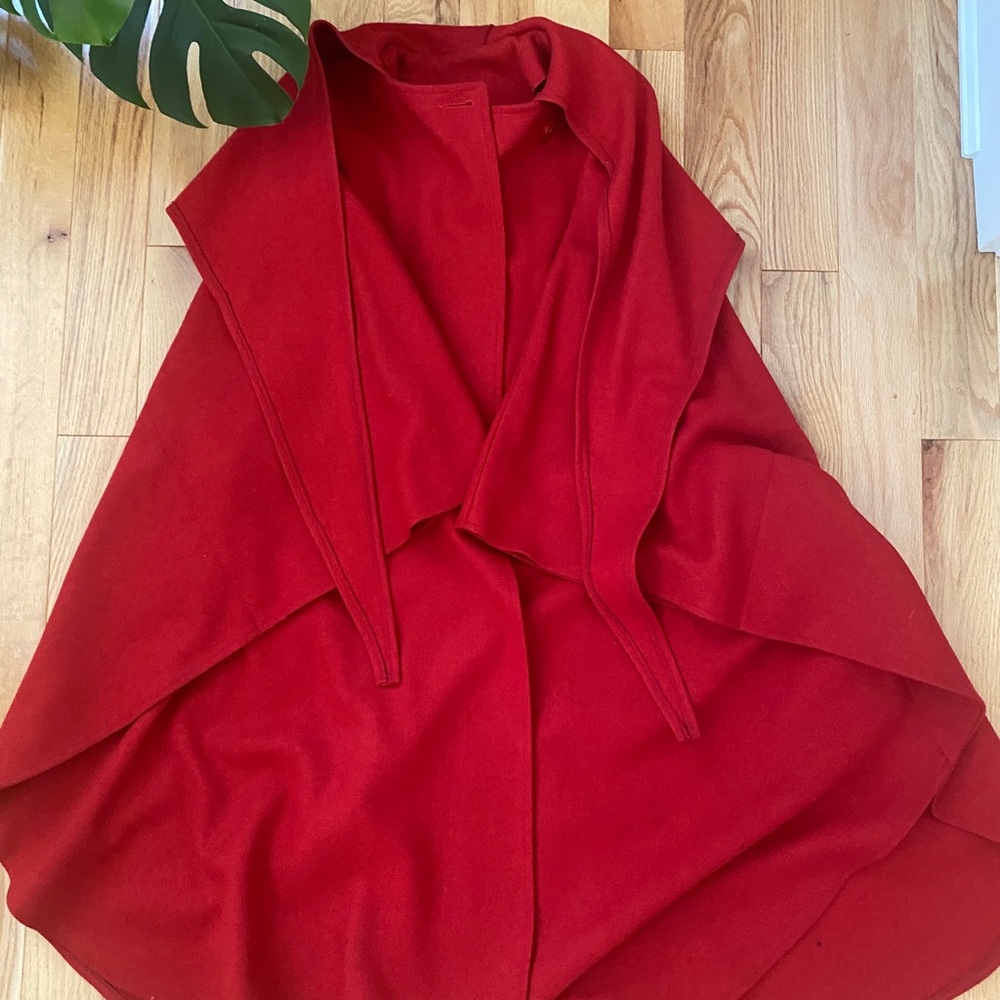 Vintage wool cape coat with hood